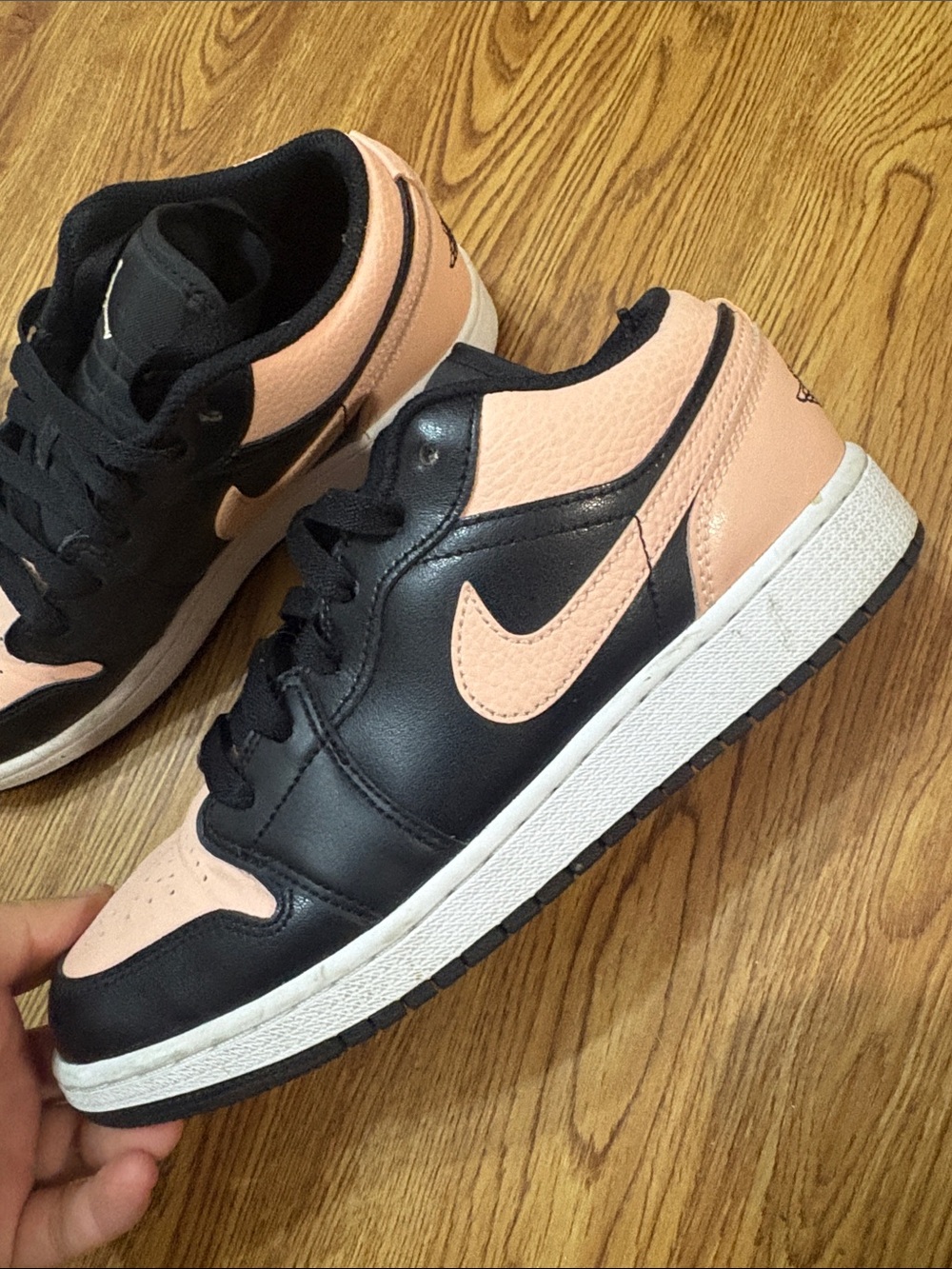 Jordan Black and Light Pink Low-Top Sneakers - Picture 4 of 7